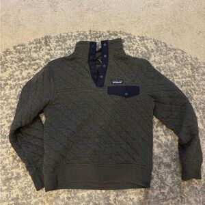 Patagonia Diamond Quilted Snap T grey Blue